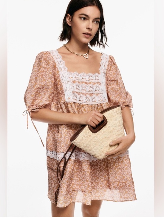 Maje Dresses & Skirts - Maje Radola Floral Print Linen Blend Mini Dress Eu 36 Size S Cottagecore Prairie